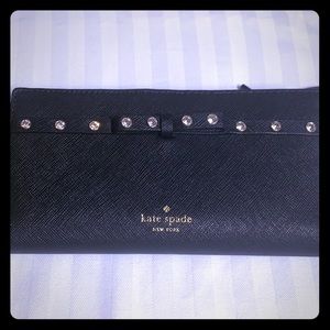 NWT Kate Spade Laurel Way jeweled black wallet